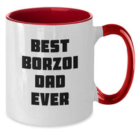 Load image into Gallery viewer, Funny Borzoi Dog Two Tone Coffee Mugs Gifts from Dad for Birthday Unique Presents - Additional