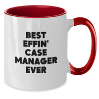 Load image into Gallery viewer, Funny Case Manager Gifts from Friends and Family - Best Effin' Case Manager Ever Inspirational Two Tone Coffee Mug, Father's Day Unique Gifts for Case Manager - Additional