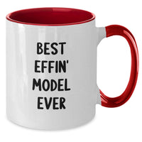 Load image into Gallery viewer, Funny Model Gifts from Mom Dad Friends - Best Effin' Model Ever Two Tone Coffee Mug for Him Her - Additional