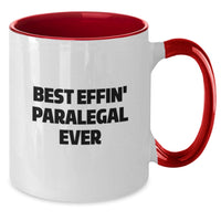 Load image into Gallery viewer, Funny Paralegal Gifts from Friends for Paralegal Men - Best Effin' Paralegal Ever Two Tone Coffee Mug, Valentine's Unique Gifts - Additional