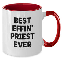 Load image into Gallery viewer, Funny Priest Gifts for Men Two Tone Coffee Mugs Best Effin' Priest Ever - Additional