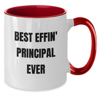 Load image into Gallery viewer, Funny Principal Gifts from Men - Best Effin' Principal Ever Two Tone Coffee Mugs for Women, Friends, Coworkers - Unique Principal Mug for Principal on Mother's Day - Additional