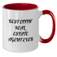 Load image into Gallery viewer, Funny Gifts for Real Estate Agent, Best Effin' Real Estate Agent Ever Two Tone Coffee Mug, Birthday Unique Gifts from Friends, Men, Women, Coworkers, Family - Additional