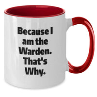 Load image into Gallery viewer, Funny Warden Quotes Two Tone Coffee Mugs, Warden Gifts for Men, Women, Friends from Family, Inspirational Graduation Unique Personalized Ceramics - Additional