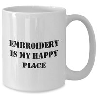 Load image into Gallery viewer, Embroidery Gifts for Her - Funny Quote White Coffee Mug From Friends, 11oz or 15oz Capacity, Ceramic Material, Microwave and Dishwasher Safe - Additional
