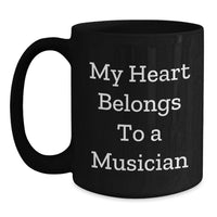 Load image into Gallery viewer, Funny Musician Quote Gifts for Him from Friends, Birthday Unique Gifts, Black Coffee Mug for Musician Lover - Main