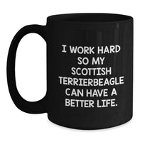 Load image into Gallery viewer, Funny Scottish Terrier Dog Gifts from Men for Friends Birthday Unique Mugs with &#39;I Work Hard So My Scottish Terrier Can Have A Better Life.&#39; Quote - Main

