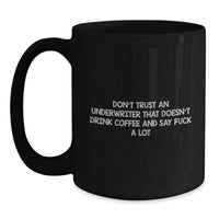 Load image into Gallery viewer, Funny Underwriter Gifts from Friends, Unique Black Coffee Mugs for Underwriter Colleagues, Valentine's Unique Underwriter Coffee Mugs - Main