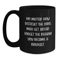 Load image into Gallery viewer, Inspirational Quotes for Biologists - Christmas Unique Gifts from Friends to Family - Black Coffee Mugs - &#39;No Matter How Difficult The Days May Get&#39; - Main
