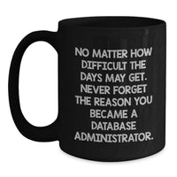 Load image into Gallery viewer, Funny Database Administrator Gifts from Friends to Men, Women, Coworkers, Family - Black Coffee Mug Quote - Valentine's Unique Gifts for Database Administrator, Men, Women, Friends, Coworkers, Family - Main