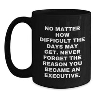 Load image into Gallery viewer, Executive Black Coffee Mug, Funny Inspirational Quote, Unique Gifts from Friends for Valentine's, Gifts for Executive Men Women Coworkers Family - Main