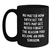 Load image into Gallery viewer, Gifts for Oral Surgeons, Unique Black Coffee Mugs with Inspirational Quote, Christmas Unique Gifts, Gifts from Friends to Family, Black Ceramic Mug 11oz 15oz - Main
