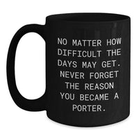 Load image into Gallery viewer, Funny Porter Gifts from Friends for Porter on Valentine's Unique Black Coffee Mug - Main