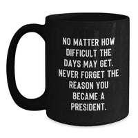 Load image into Gallery viewer, Unique President Christmas Unique Gifts for Men, Funny Black Coffee Mug, Inspirational Quote from President, Gifts from Family - Main
