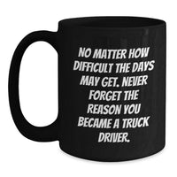 Load image into Gallery viewer, Unique Gifts for Truck Driver Husbands - Funny Inspirational Black Coffee Mug for Men - Main