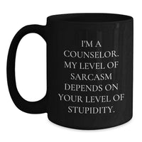 Load image into Gallery viewer, Funny Counselor Quote Gifts from Friends for Birthday Black Coffee Mug - Main