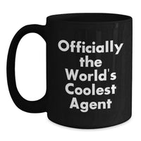 Load image into Gallery viewer, Funny Agent Gifts for Men, Officially The World's Coolest Agent Black Coffee Mug, Perfect Birthday Unique Gifts from Friends, Agent Enthusiasts - Main