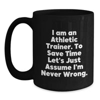 Load image into Gallery viewer, Funny Athletic Trainer Gifts from Men to Husband Dad on Father's Day Black Coffee Mug - Main