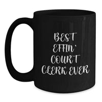 Load image into Gallery viewer, Funny Court Clerk Black Coffee Mugs Gifts from Friends for Court Clerks Christmas Unique Mugs - Main