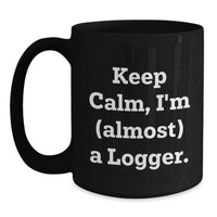 Load image into Gallery viewer, Logger Keepsake Black Ceramic Coffee Mug for Him 11oz Birthday Gift - Main