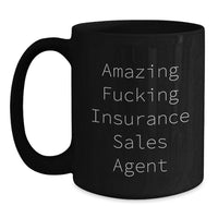 Load image into Gallery viewer, Insurance Sales Agent Keepsake Black Coffee Mug for Him Birthday Gift - Main
