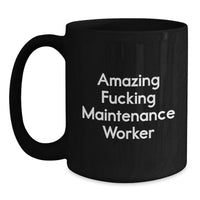 Load image into Gallery viewer, Maintenance Worker Keepsake Black Coffee Mug for Him Birthday Gift - Main