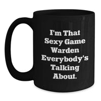 Load image into Gallery viewer, Game Warden Humor Black Coffee Mug Gifts from Friends for Graduation Unique - Main
