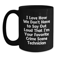 Load image into Gallery viewer, Funny Crime Scene Technician Gifts, Black Coffee Mug for Favorite CS Technician, Graduation Unique - Main