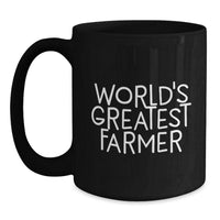 Load image into Gallery viewer, Funny Farmer Gifts | World&#39;s Greatest Farmer Black Coffee Mug, 11oz or 15oz, Microwave and Dishwasher Safe, Gifts from Friends to Men, Unique Birthday Unique Gifts for Farmer - Main
