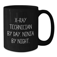 Load image into Gallery viewer, Gifts from X-Ray Techs for Valentine's - 'X-ray Technician By Day. Ninja By Night.' Black Coffee Mug - Additional