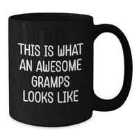 Load image into Gallery viewer, Funny Gramps Gifts for Men - Birthday Unique Gifts from Family - This Is What An Awesome Gramps Looks Like Black Coffee Mug - Additional