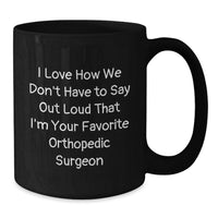 Load image into Gallery viewer, Funny Orthopedic Surgeon Gifts for Men - I Love How We Don't Have To Say Out Loud That I'm Your Favorite Orthopedic Surgeon - Black Coffee Mug, Christmas Unique Gifts from Friends to Family - Additional