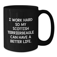 Load image into Gallery viewer, Funny Scottish Terrier Dog Gifts from Men for Friends Birthday Unique Mugs with &#39;I Work Hard So My Scottish Terrier Can Have A Better Life.&#39; Quote - Additional
