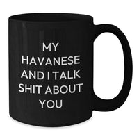 Load image into Gallery viewer, Havanese Dog Lovers Funny Gifts from Friends, Family, and Coworkers for Birthday - My Havanese And I Talk Shit About You Mug - Additional
