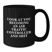 Load image into Gallery viewer, Funny Air Traffic Controller Gifts from Friends for Men - Unique Black Coffee Mug for Christmas Unique Gifts - Additional
