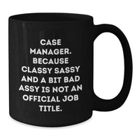 Load image into Gallery viewer, Funny Case Manager Gifts for Men, Gifts from Boss, Unique Black Coffee Mug for Case Manager, Christmas Unique Gifts for Women - Additional
