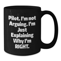 Load image into Gallery viewer, Funny Pilot Black Coffee Mug Gifts for Men from Friends at Christmas - Additional
