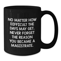 Load image into Gallery viewer, Magistrate Inspirational Gifts from Family for Men - Black Coffee Mug - Never Forget The Reason You Became A Magistrate. - Additional