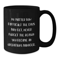 Load image into Gallery viewer, Funny Inspirational Operations Manager Gifts from Family, Funny Operations Manager Quotes for Graduation Unique Gifts, Black Coffee Mug for Operations Manager - Additional