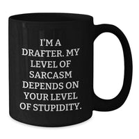 Load image into Gallery viewer, Funny Drafter Valentine's Gift Ideas for Him from Friends Black Coffee Mug - Additional