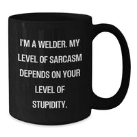 Load image into Gallery viewer, Funny Black Coffee Mug for Welder Dad - Gifts from Family for Father's Day Unique - Additional