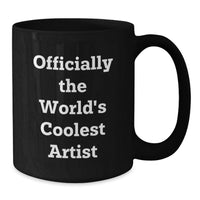 Load image into Gallery viewer, Funny Artist Gifts for Dad - Officially The Worlds Coolest Artist Black Coffee Mug - Great Father's Day Unique Gifts from Family - Additional