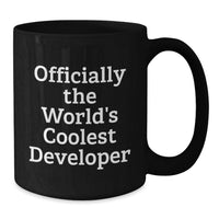 Load image into Gallery viewer, Unique Developer Gifts, Funny 'Officially The World's Coolest Developer' Black Coffee Mug, Perfect for Mother's Day - Additional
