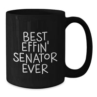 Load image into Gallery viewer, Best Effin' Senator Ever Funny Quote Black Coffee Mug Gifts from Family to Senator - Additional