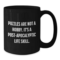 Load image into Gallery viewer, Funny Post-apocalyptic Puzzles Gift for Puzzles Lovers, Black Coffee Mug for Graduation Unique Gifts from Friends and Family - Additional