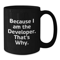 Load image into Gallery viewer, Funny Developer Quotes Gifts for Men, Black Coffee Mug, Graduation Unique Gifts from Friends and Family to Developer - Additional