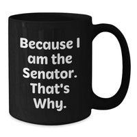 Load image into Gallery viewer, Funny Senator Quotes Black Coffee Mug Gifts from Family Friends for Senator Men Women Graduation Unique - Additional
