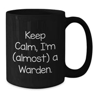 Load image into Gallery viewer, Warden Keepsake Black Coffee Mug 11oz for Him Birthday Gift Ceramic - Additional