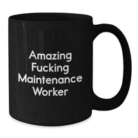 Load image into Gallery viewer, Maintenance Worker Keepsake Black Coffee Mug for Him Birthday Gift - Additional