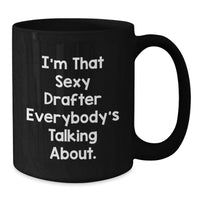 Load image into Gallery viewer, Drafter Keepsake Black Coffee Mug for Him Birthday Gift with Quote - Additional